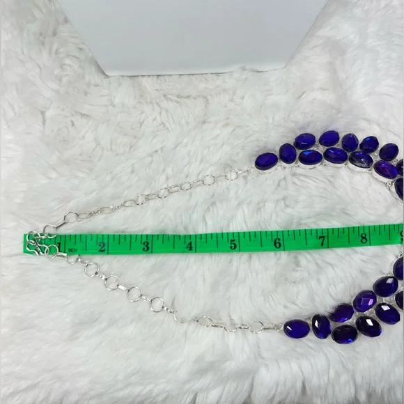 🟣 Rainbow Fire 🌈🔥 Topaz 925 Large Necklace & Earring Set - Picture 6 of 7